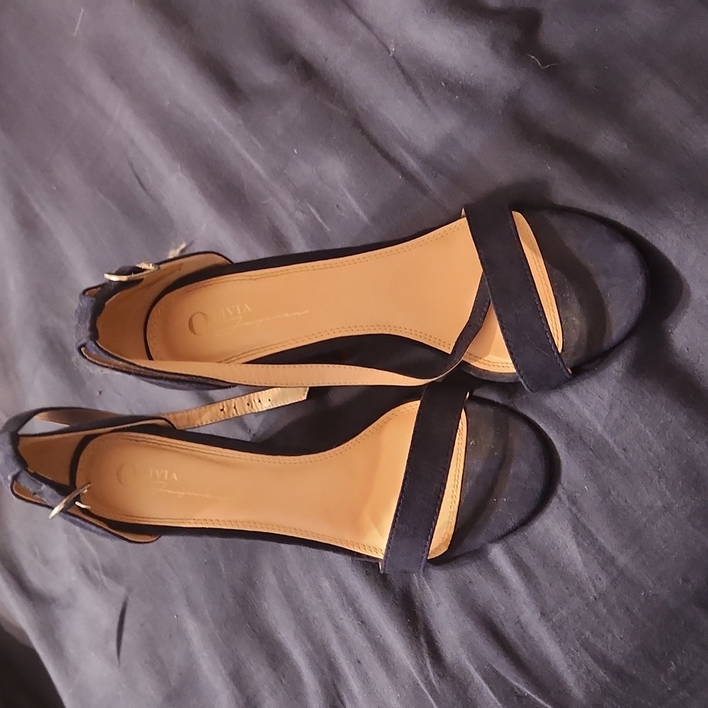 Chic Navy Suede Women's Heels